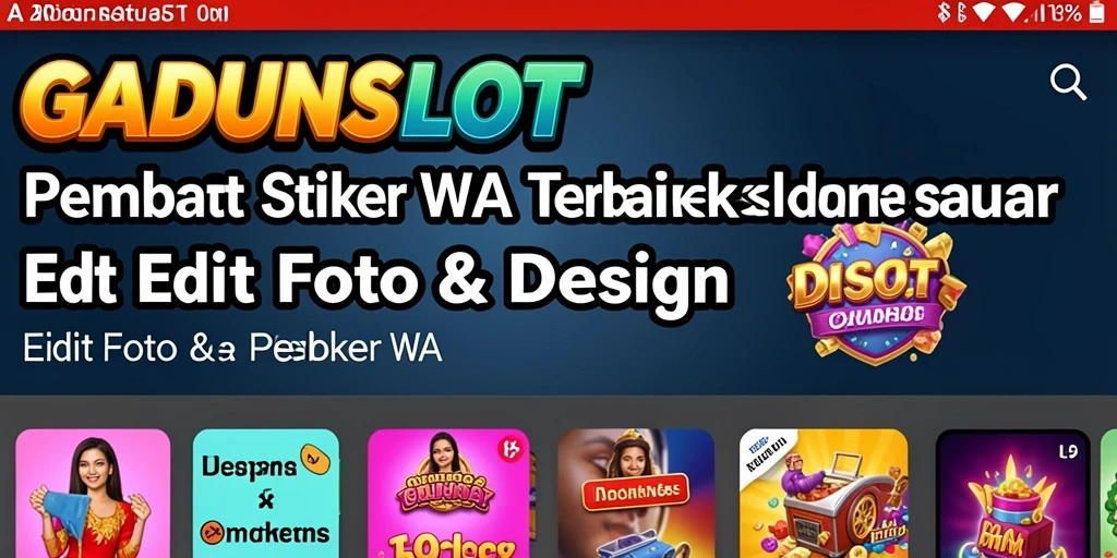 Tampilan antarmuka GADUNSLOT untuk pembuatan stiker WA yang menarik.