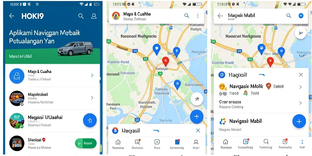 Antarmuka HOKI9 menunjukkan navigasi yang jelas dan rute yang akurat.