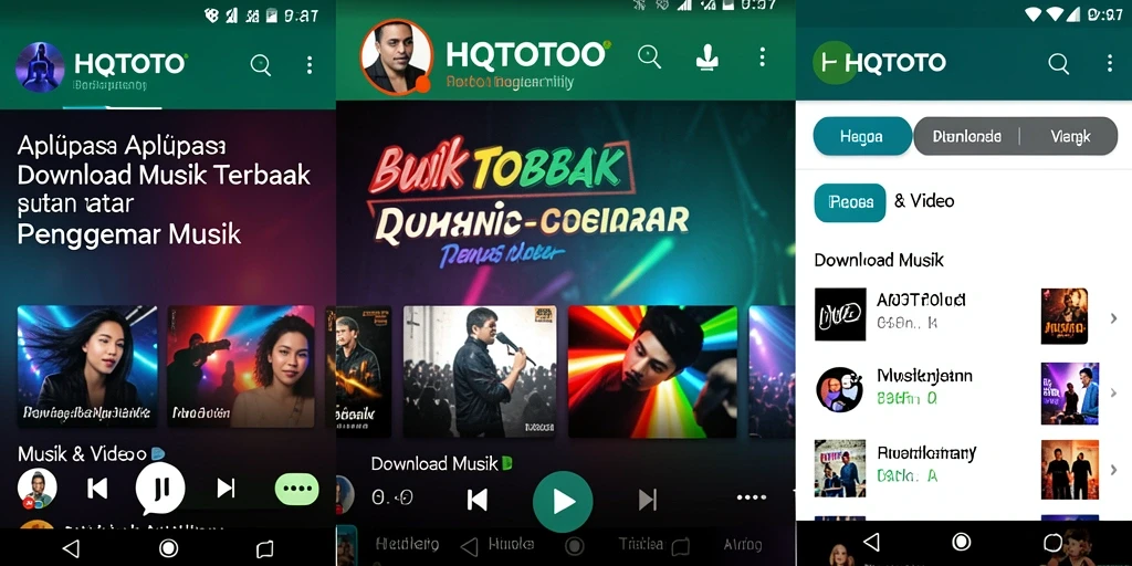 Tampilan antarmuka HQTOTO untuk pengunduhan musik yang mudah.