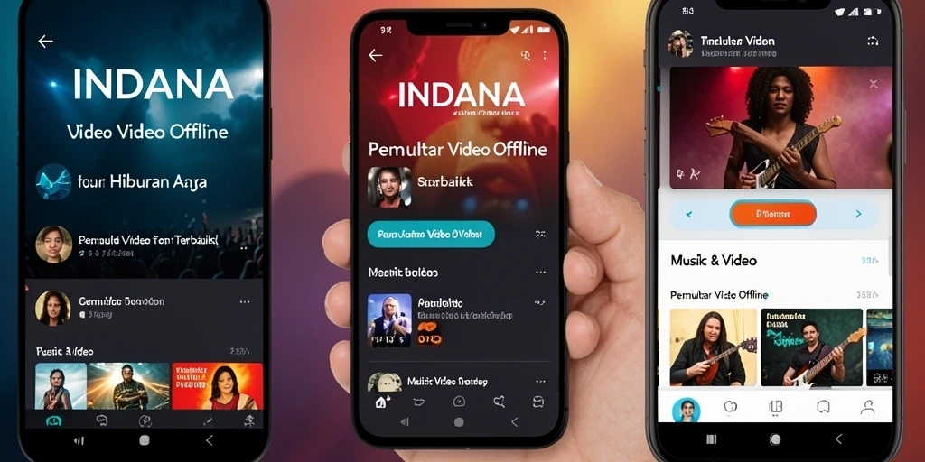 Tampilan utama INDAAA yang menampilkan daftar video dan pemutar video.