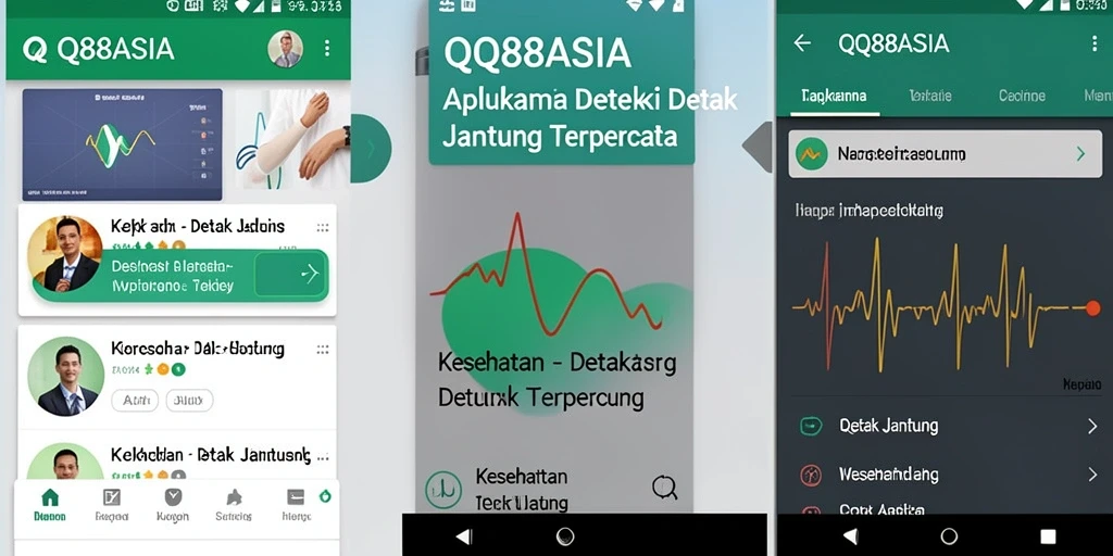 Antarmuka pengguna <strong>QQ88ASIA</strong> yang intuitif untuk memantau detak jantung.