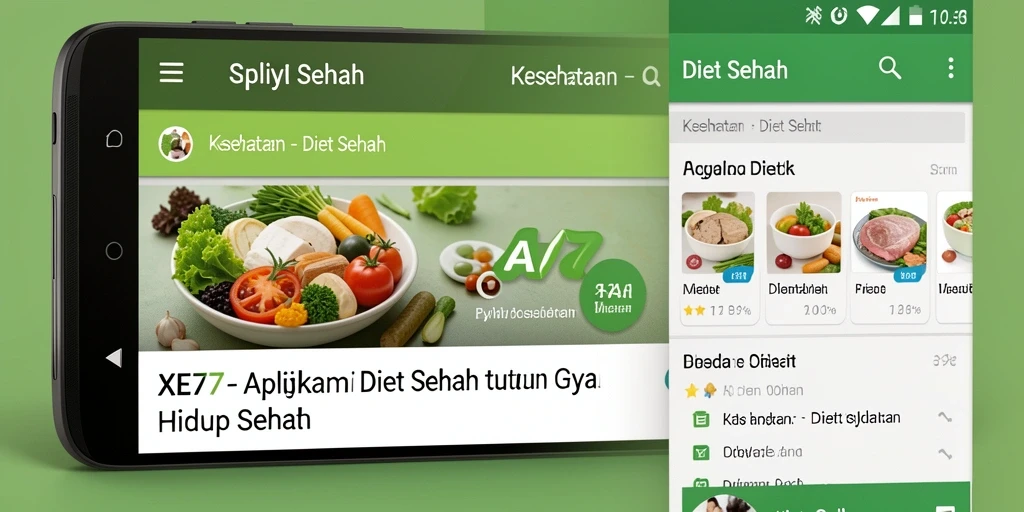 Tampilan antarmuka XE77 dengan fitur diet sehat yang mudah digunakan.
